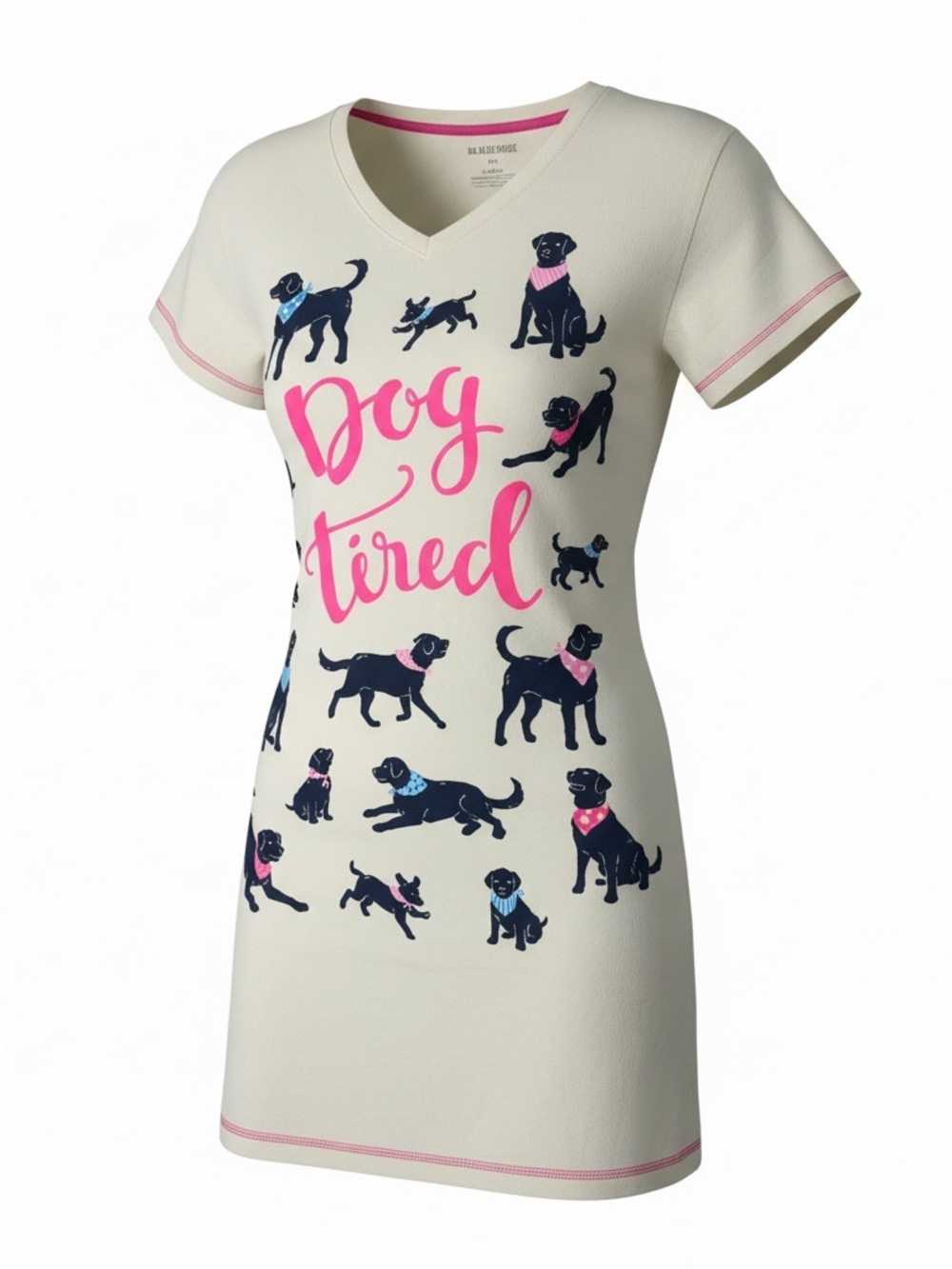 Little Blue House Women Dog Tired  Sleep Shirt Beige- One Size